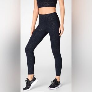 Fabletics Black Clear Glitz Zone High-Waisted 7/8 Legging | Small | Rare
